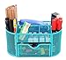 PAG Desk Organizers and Accessories Storage Caddy, Office Supplies Desktop Organization, Office Decor Mesh Pencil Holder, 9 Compartments, Blue