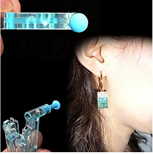 2 Pcs Blue Disposable Safety Health Ear Hole Piercing Gun Pierced Tools Nail Gun Piercing Device With Independent Packaging And Ear Studs - Thumbnail 3