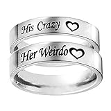 Funlife Home Couples Rings His or Hers Matching Set Titanium Wedding Engagement Bands Comfort fit 8mm