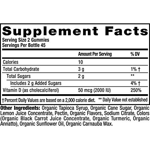 Vitafusion Organic D3 Gummy Vitamin NonGMO Gluten DairyFree No
