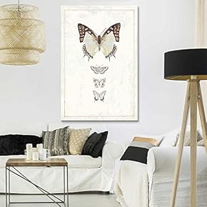 Canvas Wall Art - Hand Drawn Brown Butterfly Collection Series 2 Artwork - Giclee Print Gallery Wrap Modern Home Art Ready to Hang - 12x18 inches