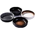 Japanese Retro Soy Sauce Dish Set of 4 Ceramic Dipping Bowls Sushi Dish Set for Salad Seasoning Spice