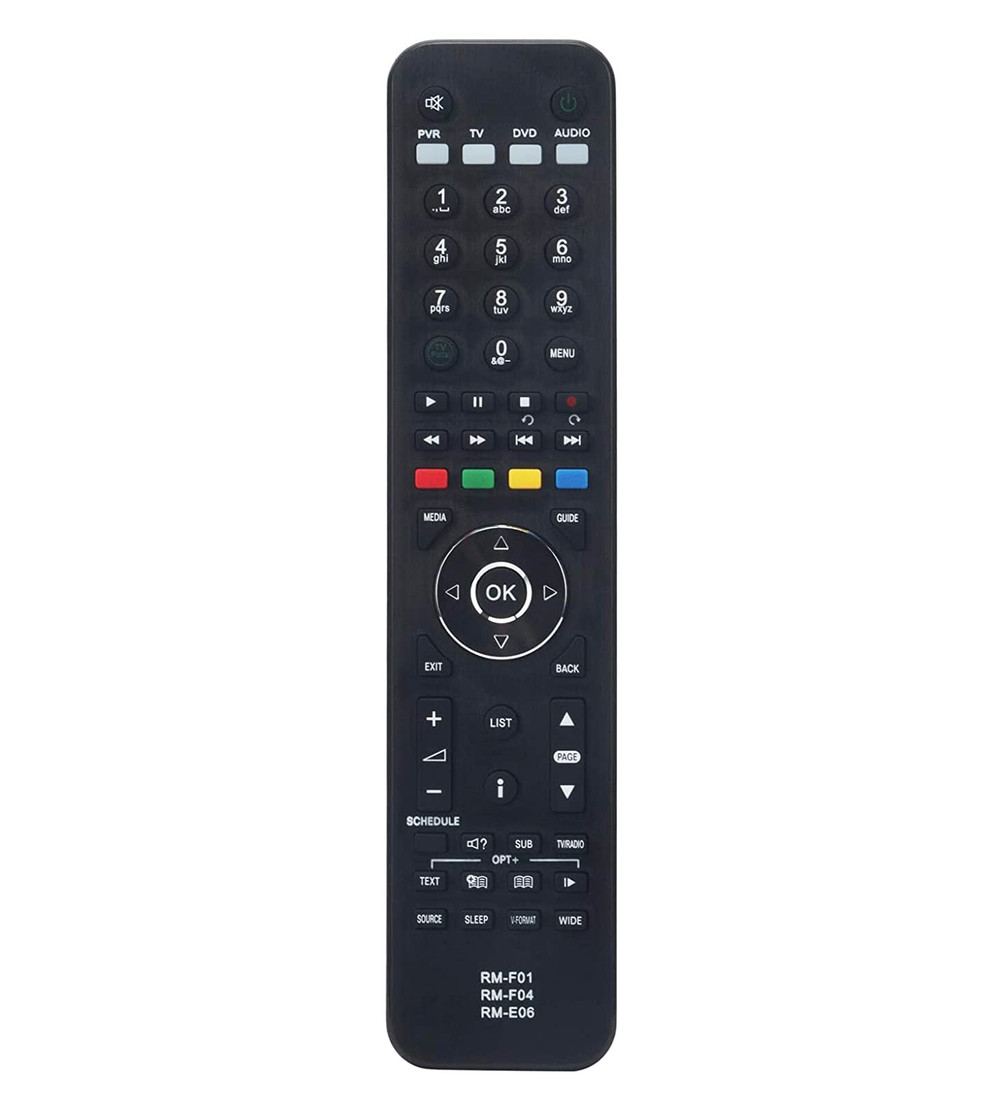 AULCMEET 3IN1 RM-F01 RM-F04 RM-E06 Replacement Remote Control Compatible with Humax FOXSAT HDR HDR-1TB HDR-320GB HD-FOX-T2 FOXSAT-HDR HDR-FOX-T2 IRHD-5100C
