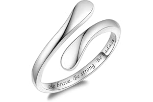 Fookduoduo 925 Sterling Silver Ring Inspirational Jewelry adjustable Wrap Open Rings for Women