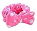 niceeshop(TM) Hot Pink Sweet Lovely Coral Fleece White Dot Bow Headband
