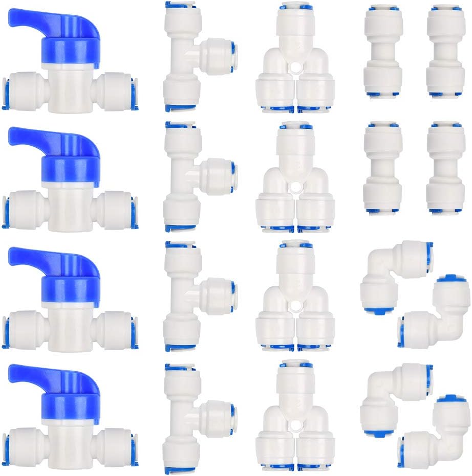 YANSHON 20pcs RO Water Filter Fitting，1/4