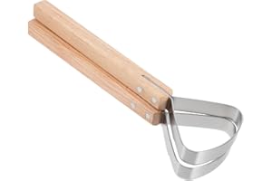 Cabilock 2pcs Leather Fleshing Tools with Stainless Steel Blades and Wooden Handles Precise Hide Scraper Kit