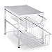 Simple Trending 2 Tier Under Sink Cabinet Organizer with Sliding Storage Drawer, Desktop Organizer for Kitchen Bathroom Office, Stackable, Chrome
