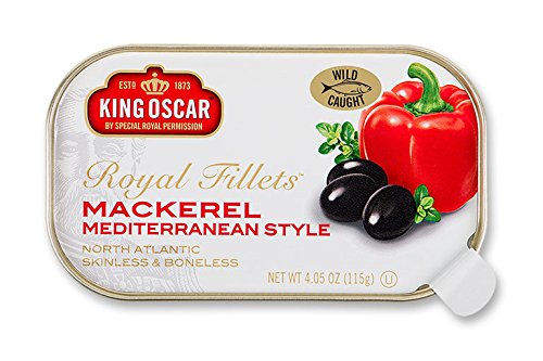 KING OSCAR ROYAL FILLETS MEDITERRANEAN STYLE MACKEREL 4 OZ (PACK OF 6)