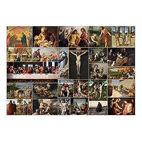 Peel and Stick Wallpapaer - Bible Stories Christian Paintings Collage| Removable Large Wall Mural Creative Wall Decal - 66x96 inches