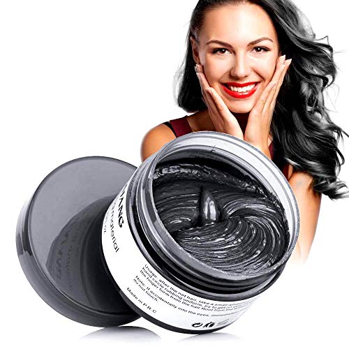 MOFAJANG Unisex Hair Wax Color Dye Styling Cream Mud, Natural Hairstyle Pomade, Washable Temporary,Party Cosplay (Black) - Thumbnail 7