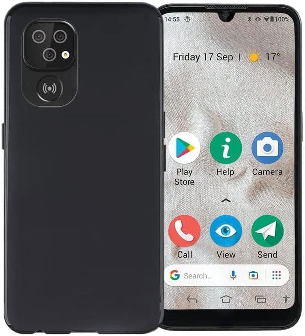 PIXFAB for DORO 8200 Case, [Ultra Slim] Scratch Resistant TPU Gel Rubber Soft Skin Silicone [Protective Case] Cover for DORO 8200- Black