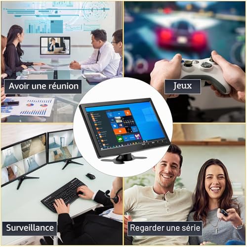 CAMECHO 10.1 Inch HD CCTV Mini Monitor, LCD Color 1024x600 VGA HDMI BNC AVI Input PC DVR Monitor Car Backup And Home Security Screen