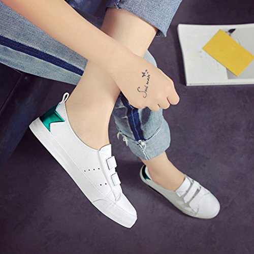 WuyiM® Women's Flats Women Spring Summer Fashion Flat Canvas Shoes Casual Boat Office Shoes White Board Shoes (Green, 5) - Thumbnail 5