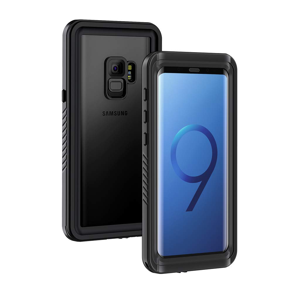 Lanhiem for Samsung Galaxy S9 Phone Case, IP68 Waterproof Dustproof Case with Built-in Screen Protector, Rugged Full Body Shockproof Protective Cover for Galaxy S9 (Black)