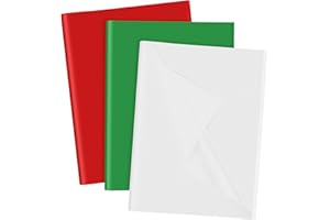 Bouiexye 70 Sheets Christmas Tissue Paper, 20 x 14.5 inches Multicolor Tissue Paper Bulk Gift Wrapping for DIY Art Craft Christmas Party Festival（Red,Green,White）
