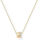 Zeffy Diamond Necklaces for Women, Dainty Gold Necklace 18k Gold Plated Layered Necklaces Simple Gold CZ Diamond Pendant Necklaces for Women Trendy Jewelry Gifts for Girls