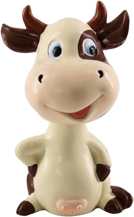 cow with toy car on head