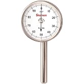 Starrett Universal Dial Test Indicator Set, 200" Range, .001" Grad | With Back Plunger, White Face, 0-100 Reading, 1/4" Shank Diameter for Mounting, 196B1