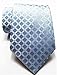 Secdtie Men's Classic Checks Light Blue Jacquard Woven Silk Tie Necktie (one size, blue&white)