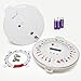 GMS Med-e-lert 28 Day Automatic Pill Dispenser with 6 Alarm Reminders, 6 Dosage Rings, 1 Key and Interchangeable Clear and White Lids WITH Four EXTRA Blucoil AA Batteries AND SPARE KEY - Value Bundle