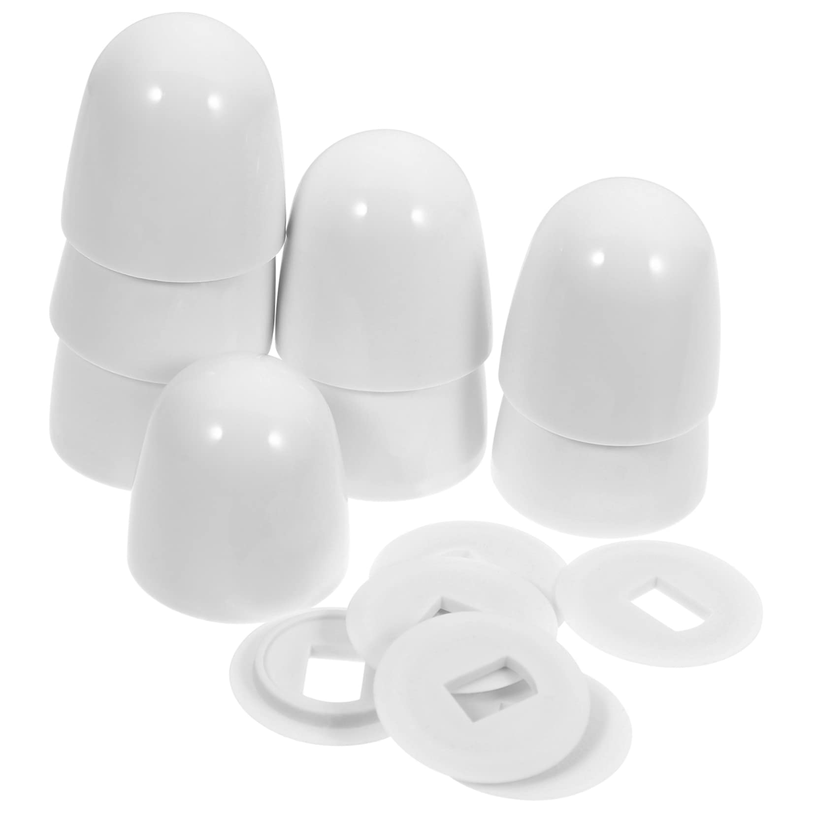 FOYTOKI 8Pcs Round Toilet Bolt Covers Push Toilet Bowl Caps Toilet Seat Accessories for Easy Installation Durable and Stylish Toilet Supplies
