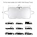 Felizcoche Big Size Windshield Sun Shade Rectangle Rings Silver UV Reflector Universal Fit Inside Use for Summer Reduce Heat,Outside Use for Winter Block Snow 65“x33”with Ear
