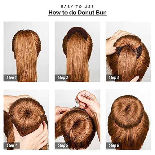 4-teiliges Donut Hair Bun Maker Set - Haarnadelwickler Für Perfekten Dutt In 4 Größen