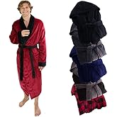 Ross Michaels Mens Robe Shawl Collar Wrap Style - Mid Length Plush Fleece Bathrobe