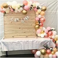 BCARICH Pastel Balloons Arch Garland, 100 pcs Pink, Yellow, Orange, Rose Gold, White and Gold Organic Balloons, for Blush Bridal Shower, Wedding Decors, Baby Shower Party Decorations