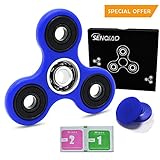 SENQIAO Tri Fidget Hand EDC Finger Spinner Toy Stress Reducer with Premier Ceramic bearing For ADD, ADHD, Anxiety, and Autism Adult Children (Blue)