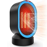 Coolast Small Space Heater,Electric Personal Heaters for Office Ceramic Heaters with Tip-Over Overheat Protection/Oscillating Swing/Portable/2 Seconds Heat-up/for Desk Top/Bedroom/Home-600W