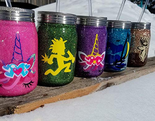 Stainless Steel Travel Mug Glitter Mason Jar - 420 Running Man - Gift - Thumbnail 7