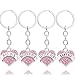 lauhonmin 4pcs Women Girl Gift Big Middle Little Baby Sister Love Heart Pendant Key Chain Ring Set Family Jewelry (4pcs Pink B/M/L/B Sister Key Chains)
