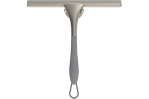 Better Living Products 17500 Soft Grip Shower Squeegee, 10-Inch Rubber Blade, Grey/Nickel