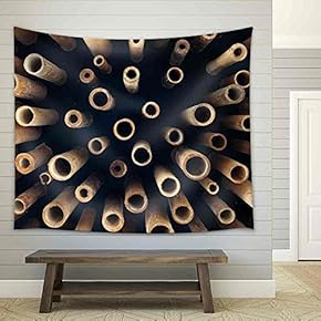 Cutting Bamboo, Cross Section of Bamboo - Fabric Wall Tapestry Home Decor - 51x60 inches