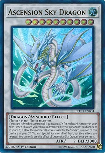 Amazon Com Yu Gi Oh Ascension Sky Dragon Lehd Enb34 Ultra Rare 1st Edition Legendary Hero Decks Aesir Deck Toys Games