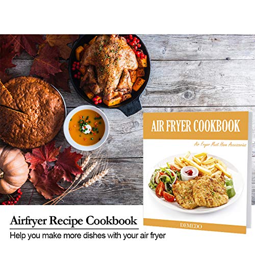 Square Air Fryer Accessories 11 pcs with Recipe Cookbook Compatible for Philips Air Fryer, COSORI and other Square AirFryers and Oven, Deluxe Deep Fryer Accessories Set of 12-8 inch