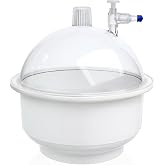 Maccx Thickened PC Vacuum Desiccator, Dia.150mm | Lab Vacuum Dryer with Stopcock and O-Ring for Vacuum Storage, Inert Gas Vacuum Storage, Vacuum Drying, DESP150-002