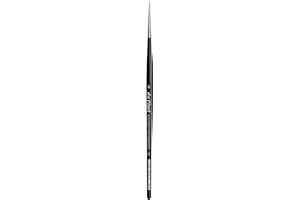 da Vinci Watercolor Series 36 Paint Brush, Round Russian Red Sable with Black Handle, Size 0