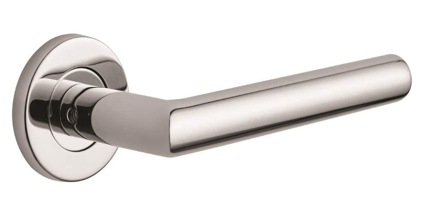 Designer Levers - Eros Lever on Rose Door Handle - Stainless Steel Bar Door Handle - Polished Finish - 1 Pair - Fixings Included - Interior Use