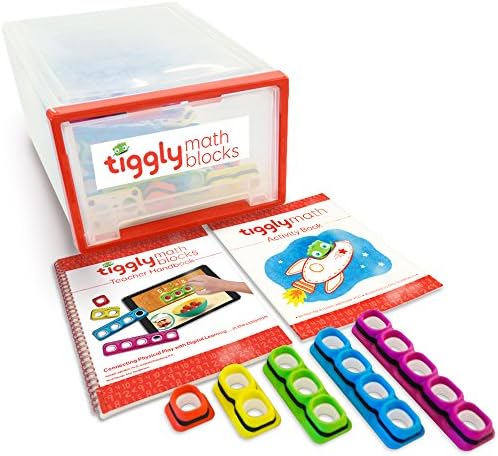 Tiggly Math Blocks School Edition: 25 manipulatives + 5 student workbooks + 1 teacher handbook