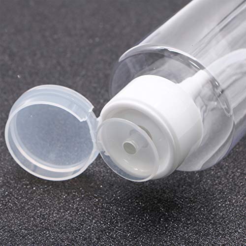 JETEHO 2Pcs 10oz Professional Push Down Empty Pump Dispenser Bottle with Flip Top Cap for Nail Polish Remover Liquid Bottle Container