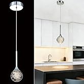 MASIVEL Modern Crystal Pendant Light Chrome Mini Globe Chandelier Dimmable LED Ceiling Hanging Light Luxury Bubble Crystal Ki