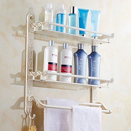 White European Style Retro Folding Towel Rack Bathroom Toilet Rack Towel Bar Towel Rack,Double Layer-A;50CM