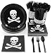 Juvale Pirate Skull and Crossbones Birthday Party Supplies - Serves 24 - Includes Plates, Knives, Spoons, Forks, Cups and Napkins primary
