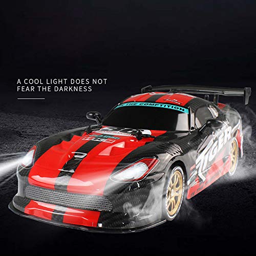 Kanzd RC Drift Car Cool LED Light USB 2.4G High Speed Remote Control Racing (Red)