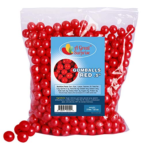 Red Gumballs for Candy Buffet Apx. 620 Gumballs 2 Pounds Mini