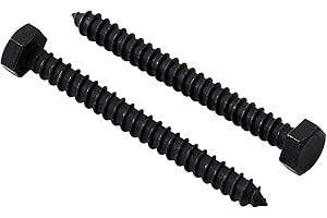 LIONMAX Lag Screws Bolts 5/16" x 3 Inch, 15-PCS, Stainless Steel Black Lag Bolt, Hex Head Wood Screws