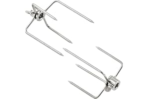 DNKMOR Grill Rotisserie Meat Forks Set 304 Stainless Steel - Fits 1/2-Inch and 3/8-Inch Hexagon & 3/8-Inch and 5/16-Inch Square & 1/2-Inch Round Spit Rods (1 Pair)